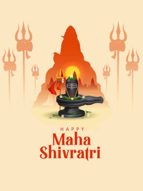 Geleneksel Hint festivali Shivratri için Lord Shiva 'nın dini geçmişinin vektör illüstrasyonunu düzenlemek kolaydır.