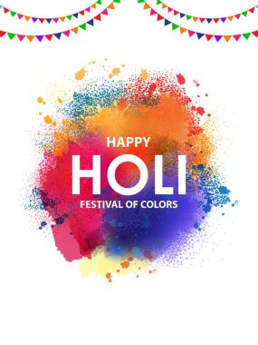 Holi 'nin Hindistan' da kutladığı renk festivali için renkli arkaplanın vektör çizimini düzenlemek kolay