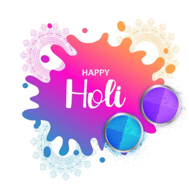 Holi 'nin Hindistan' da kutladığı renk festivali için renkli arkaplanın vektör çizimini düzenlemek kolay