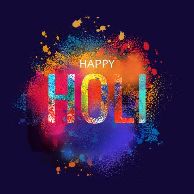 Hindistan renk festivali için renkli Happy Hoil arkaplanının vektör illüstrasyonunu düzenlemek kolay