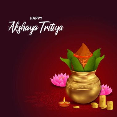 Hindistan 'daki Akshaya Tritiya Hindu dini festivalinin vektör illüstrasyonu