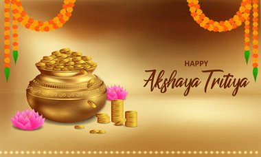 Hindistan 'daki Akshaya Tritiya Hindu dini festivalinin vektör illüstrasyonu