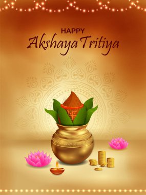 Hindistan 'daki Akshaya Tritiya Hindu dini festivalinin vektör illüstrasyonu