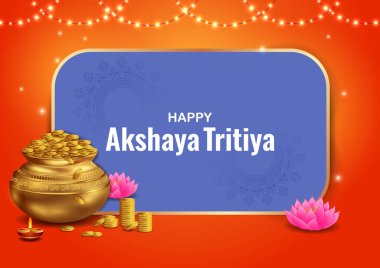 Hindistan 'daki Akshaya Tritiya Hindu dini festivalinin vektör illüstrasyonu