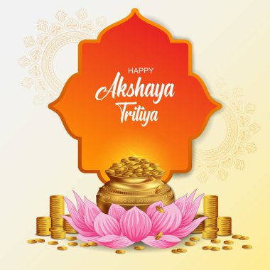 Hindistan 'daki Akshaya Tritiya Hindu dini festivalinin vektör illüstrasyonu