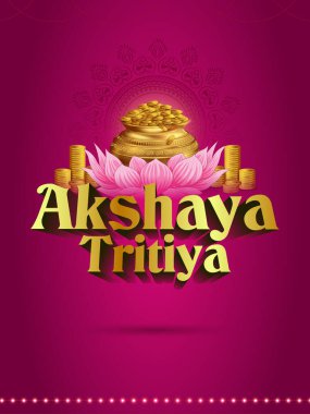 Hindistan 'daki Akshaya Tritiya Hindu dini festivalinin vektör illüstrasyonu