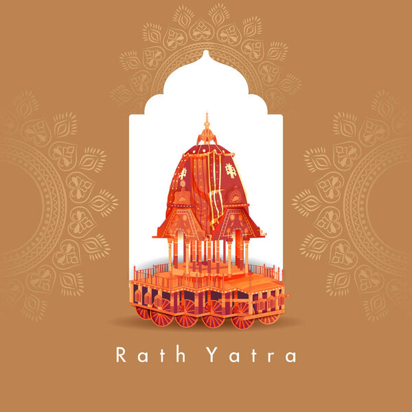 легко редактировать векторную иллюстрацию фестиваля Rath Yatra Lord Jagannath Праздничный фон отмечается в Ориссе, Индия