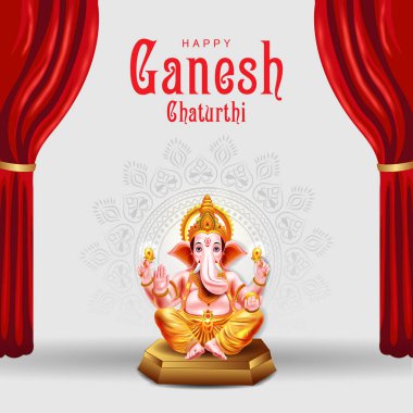 Ganesh Chaturthi zemin üzerinde Lord Ganpati vektör çizim düzenlemek kolay