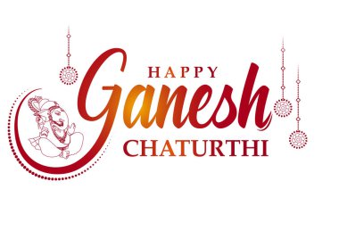 Ganesh Chaturthi zemin üzerinde Lord Ganpati vektör çizim düzenlemek kolay