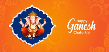 Ganesh Chaturthi zemin üzerinde Lord Ganpati vektör çizim düzenlemek kolay