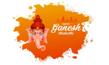 Ganesh Chaturthi zemin üzerinde Lord Ganpati vektör çizim düzenlemek kolay