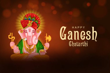 Ganesh Chaturthi zemin üzerinde Lord Ganpati vektör çizim düzenlemek kolay