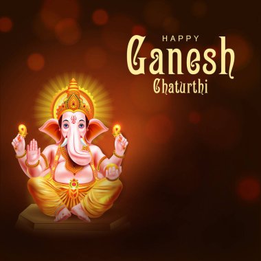 Ganesh Chaturthi zemin üzerinde Lord Ganpati vektör çizim düzenlemek kolay