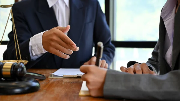 Professional Male Lawyer Business Legal Consultant Counseling Business Legal Female — Stock Photo, Image