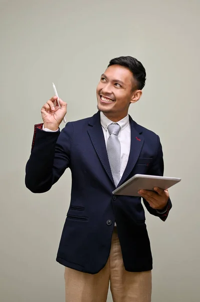 Smart Och Professionell Tusenårig Asiatisk Affärsman Eller Manlig Formell Kostym — Stockfoto