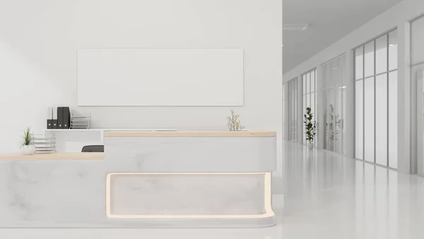 Diseño Interior Una Moderna Lujosa Recepción Blanca Vestíbulo Con Moderno —  Fotos de Stock