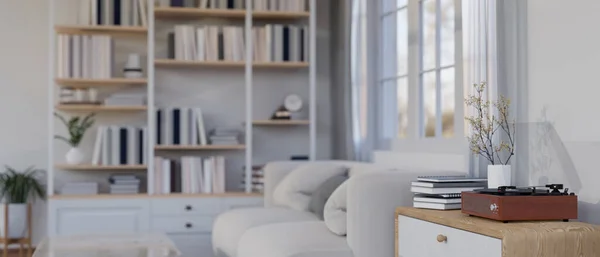 Modern Rahat Beyaz Bir Oturma Odasındaki Rahat Beyaz Bir Kanepenin — Stok fotoğraf