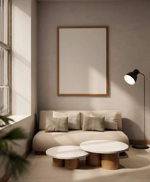 Diseño Interior Una Moderna Sala Estar Escandinava Con Cómodo Sofá — Foto de Stock