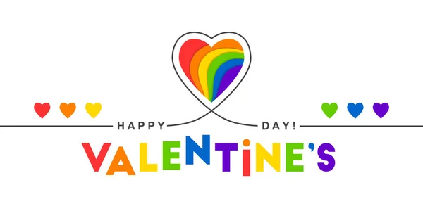Hjärta Regnbågsflaggor Hbt Och Alla Hjärtans Dag Koncept Homosexuell Bisexuell Vektorgrafik