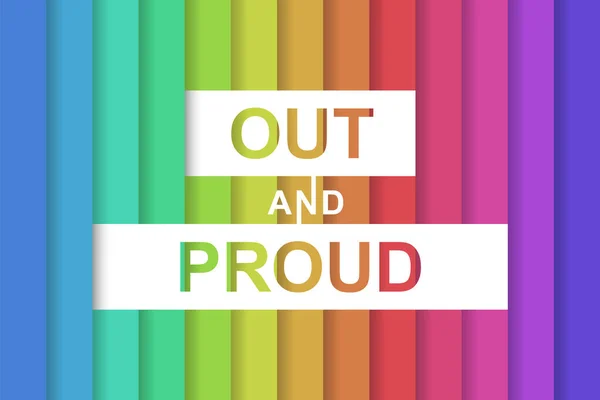 Fuera Orgulloso Autoaceptación Lgbtq Orgullo Ser Una Persona Lesbiana Gay — Archivo Imágenes Vectoriales