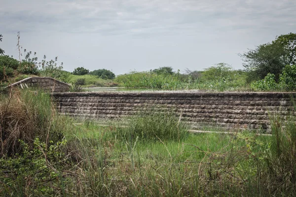 Ein Kleiner Damm Über Den Fluss Uppaaru Melur Madurai Staudamm — Stockfoto