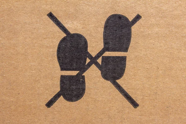 Packaging symbol to indicate do not step over the box to prevent from damage.