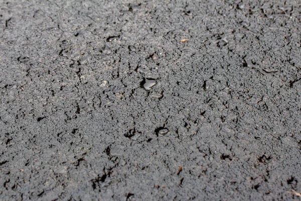 Makro Pohled Asfalt Bitumenové Cesty Deštivém Dni — Stock fotografie