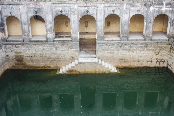 Badi Baoli Steg Bra För Vattenuppsamling Qutb Shahi Arkeologiska Parken — Stockfoto