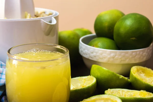 Šťáva Sladkého Limetkového Ovoce Známého Také Jako Citrus Limetta Musambi Royalty Free Stock Obrázky