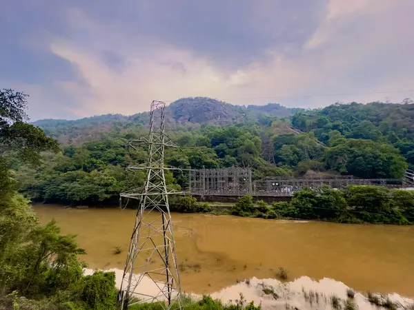 stock image Periyar river view point along the ghat roads in Idukki district, Kerala