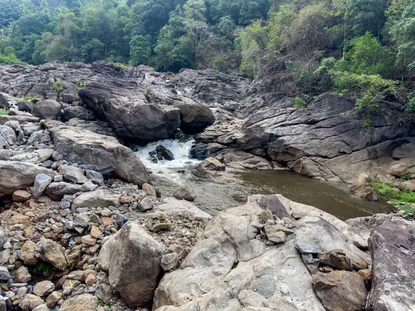 stock image Rock Waterfalls View point along the Kallarkutty dam road in Idukki district, Kerala