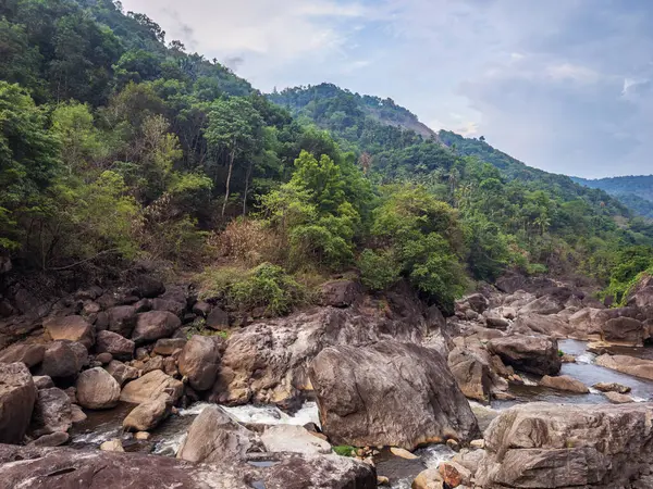 stock image Rock Waterfalls View point along the Kallarkutty dam road in Idukki district, Kerala