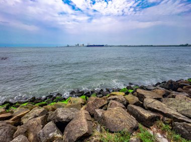 Vasco Da Gama Meydanı 'ndan Arap denizi manzarası, Fort Kochi, Kerala.