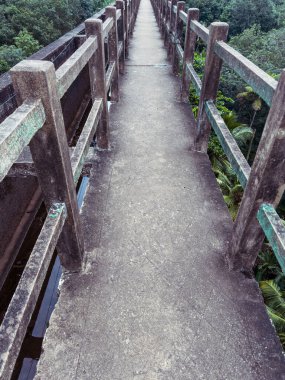 Mathur Aqueduct köprüsü, Tamil Nadu 'nun Kanniyakumari ilçesinde bulunan yüksek beton su kemeridir. Önplanda seçmeli odak