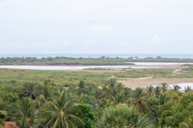 Ramar Patham Tapınağı kompleksi, Rameswaram, Tamil Nadu çevresindeki manzaranın manzarası.