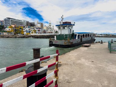 Kanyakumari, Tamil Nadu, Hindistan - 07 Ekim 2024: Anakaradan Vivekananda Kaya Anıtı feribot servisi Poompuhar Nakliye Şirketi, Kanyakumari, Tamil Nadu