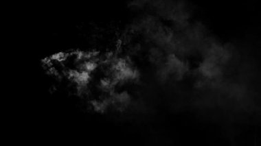 White natural steam fog smoke effect on solid black background with abstract blur motion wave swirl use for overlay in pollution, vapor cigarette, gas, dry ice, warm hot food, boil water smoke concepts