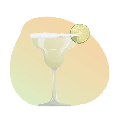 Daiquiri rom kokteyli. Plaj tatilleri, yaz tatili, parti, kafe bar, eğlence konsepti. Pankart ve menü için vektör illüstrasyonu.