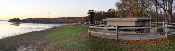 Fort Mott Προκυμαία Στην Αριστερή Όχθη Του Ποταμού Delaware Παρατηρητήριο — Φωτογραφία Αρχείου
