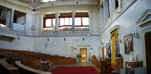 Dom Starego Parlamentu Obecnie Narodowe Muzeum Historyczne Wnętrze Sala Zgromadzeń — Zdjęcie stockowe