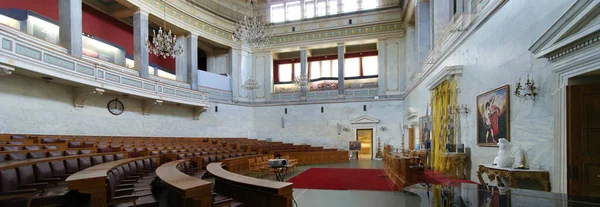 Old Parliament House National Historical Museum Interiör Monteringskammare Panoramabild Aten — Stockfoto