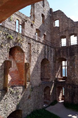 Interior view of the ruined Hohenbaden Castle, the seat of the Margraves of Baden from 11th to 15th century, Baden-Baden, Germany - July 3, 2017