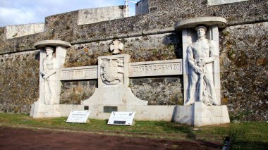 WWI 1914-1918 Memorial to Portuguese Sailors, at the wall of the Sao Bras Fort, Ponta Delgada, Sao Miguel, Azores, Portugal - July 30, 2022