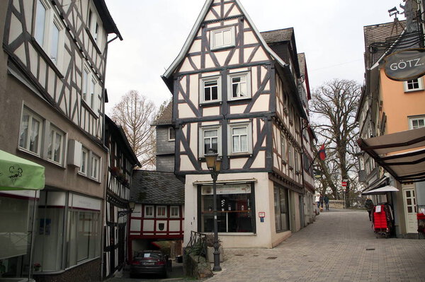 Traditional timber-framed houses in the heart of the old town, Wetzlar, Germany - February 4, 2023