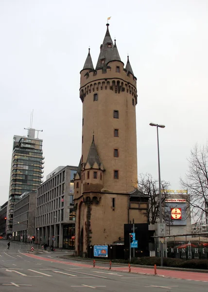 Eschenheimer Turm Późnośredniowieczna Wieża Bramy Miejskiej Wzniesiona Początku Wieku Widok — Zdjęcie stockowe