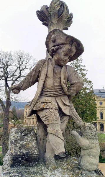 Skulptur Eines Putto Der Mit Einem Gopher Spielt Hofgarten Der — Stockfoto