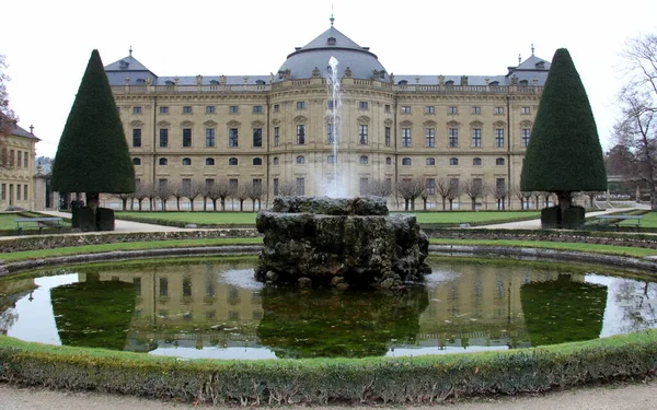 Hofgarten Fountain Court Garden Residenz 18Th Century Baroque Prince Bishops — Fotografia de Stock