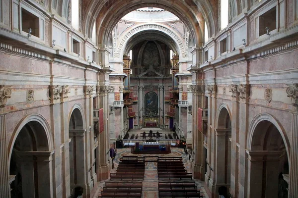 Interior Basílica Nave Principal Galeria Palácio Século Xviii Estilos Barroco — Fotografia de Stock