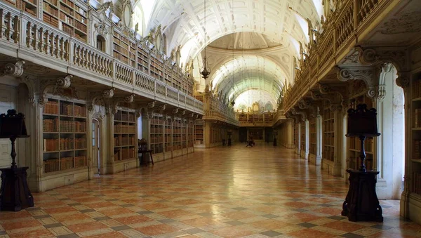 Biblioteca Del Palazzo Mafra Palazzo Reale Convento Barocco Del Xviii — Foto Stock