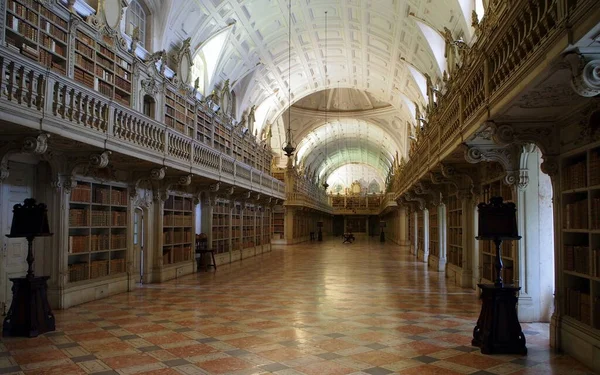 Mafya Sarayı Kütüphanesi Yüzyıl Barok Kraliyet Sarayı Manastırı Mafra Portekiz — Stok fotoğraf